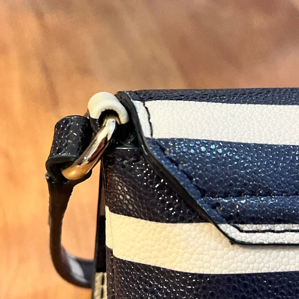 Kate Spade Navy and White Striped Crossbody Bag - Picture 4 of 13